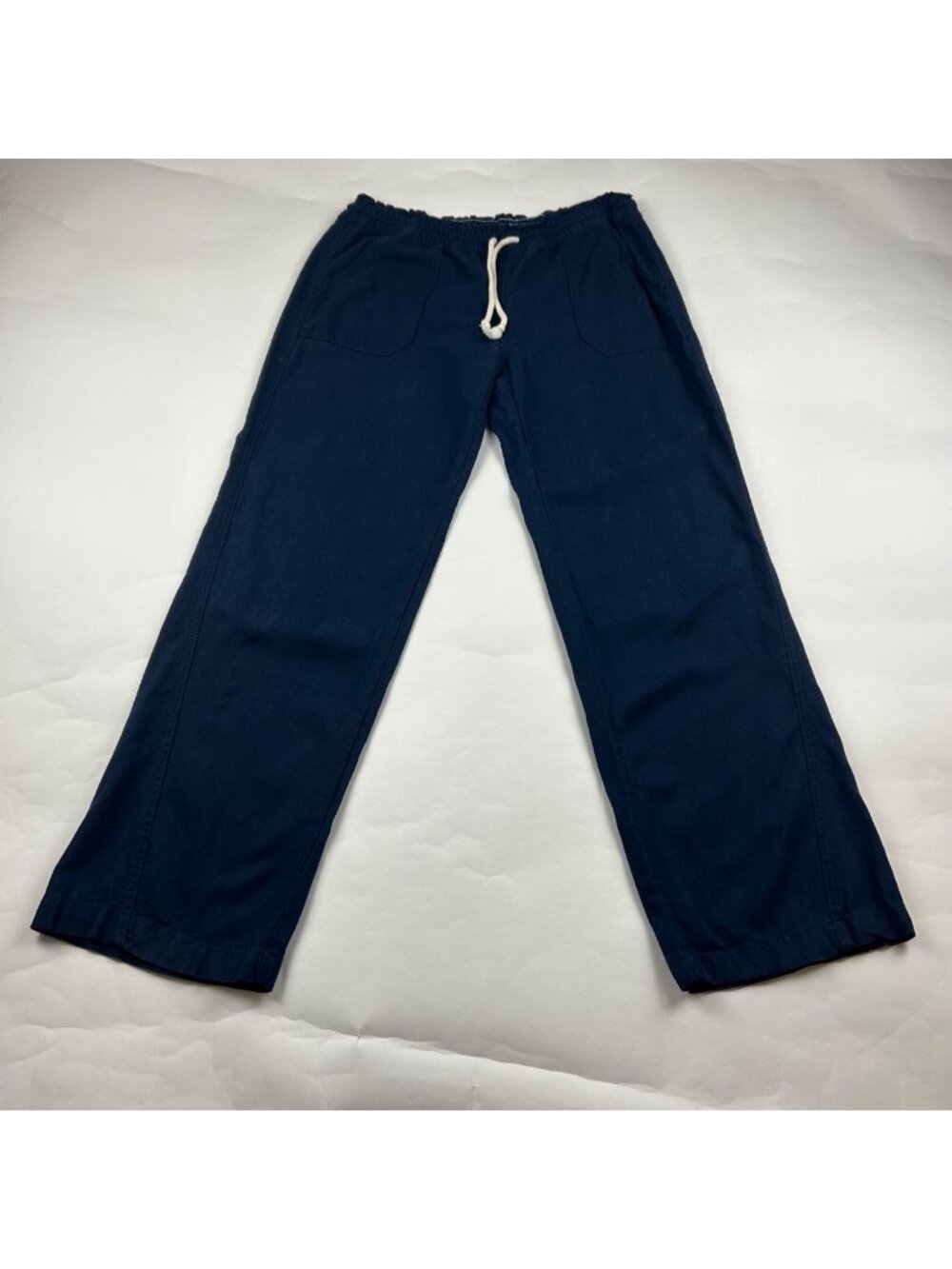 Cali 1850 Navy Blue Linen Blend Relaxed Leg Pant L